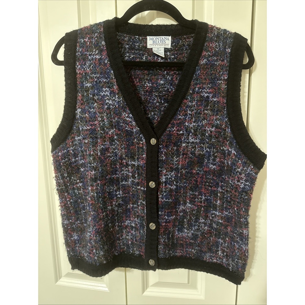 Women's Montana Blues Jean Company Wool Blend Sweater Vest Medium Boho
